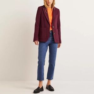 NWT - Boden - Bella Textured Wool Blend Blazer - Burgundy